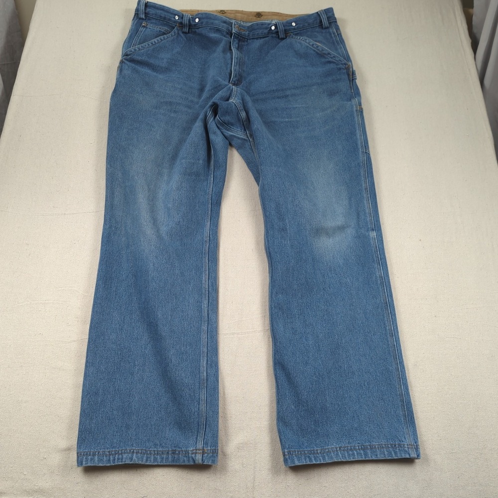 Duluth Trading Jeans Mens 46x34 Blue Relaxed Ballroom Carpenter
